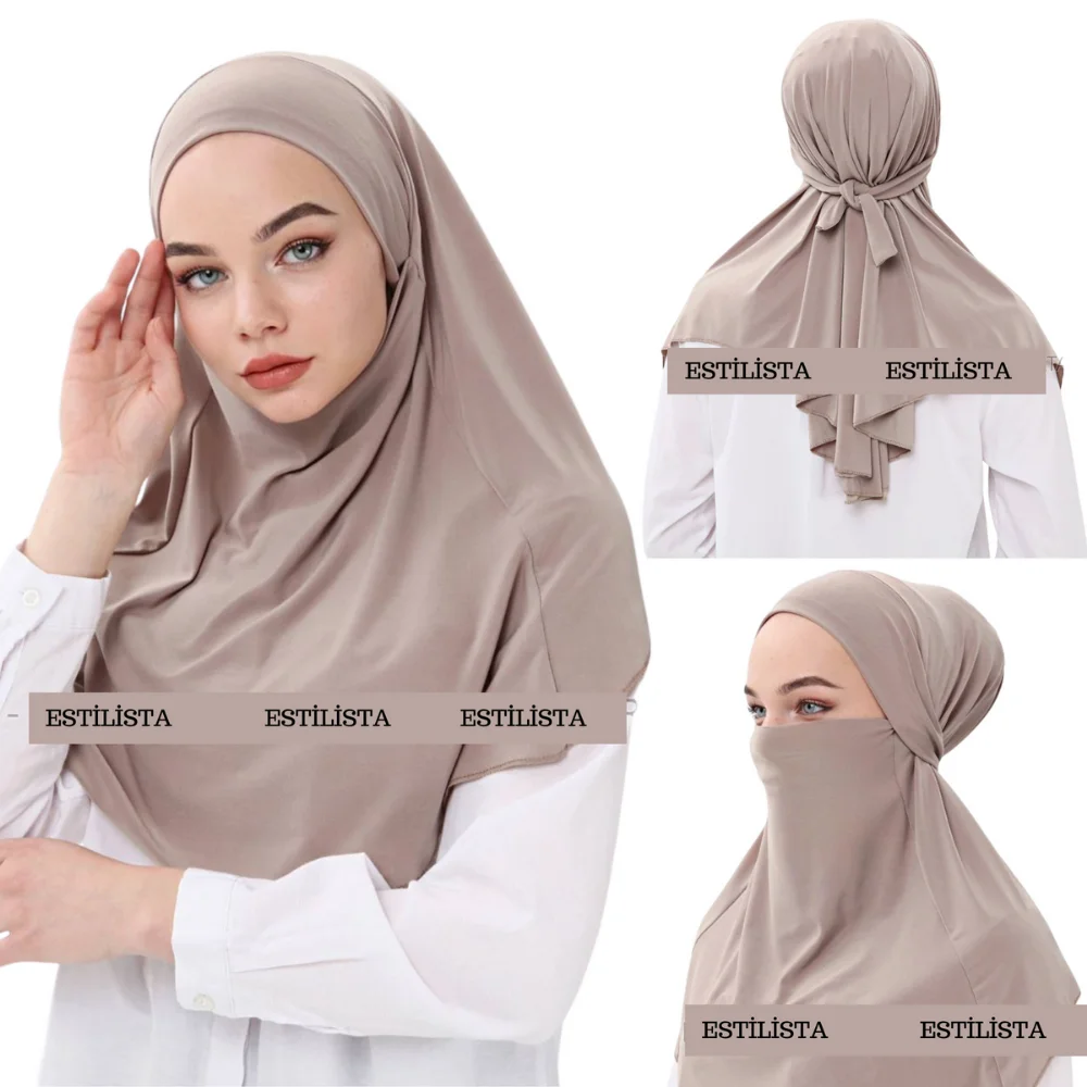 Gusset Ready Hijab abbigliamento pratico da Ready Hijab sciarpa scialle set musulmani Hijab turco Abaya Khimar velo da sposa Jilbab