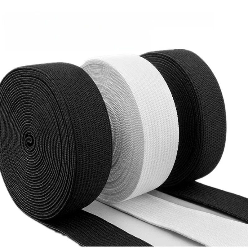 1 mètre couture bande élastique lourde extensible haute élasticité tricot bande élastique pour coudre ceinture élastique blanc noir 10-60MM