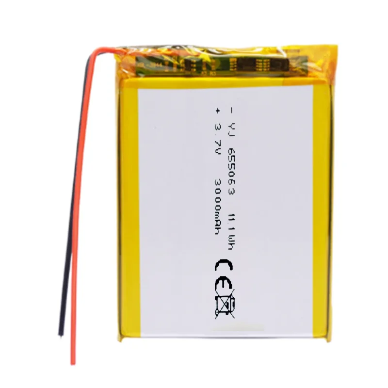 655063 3.7V 3000mAh Ternary Lithium Polymer Battery for Power Banks, High-Power LED Devices, and Electronics