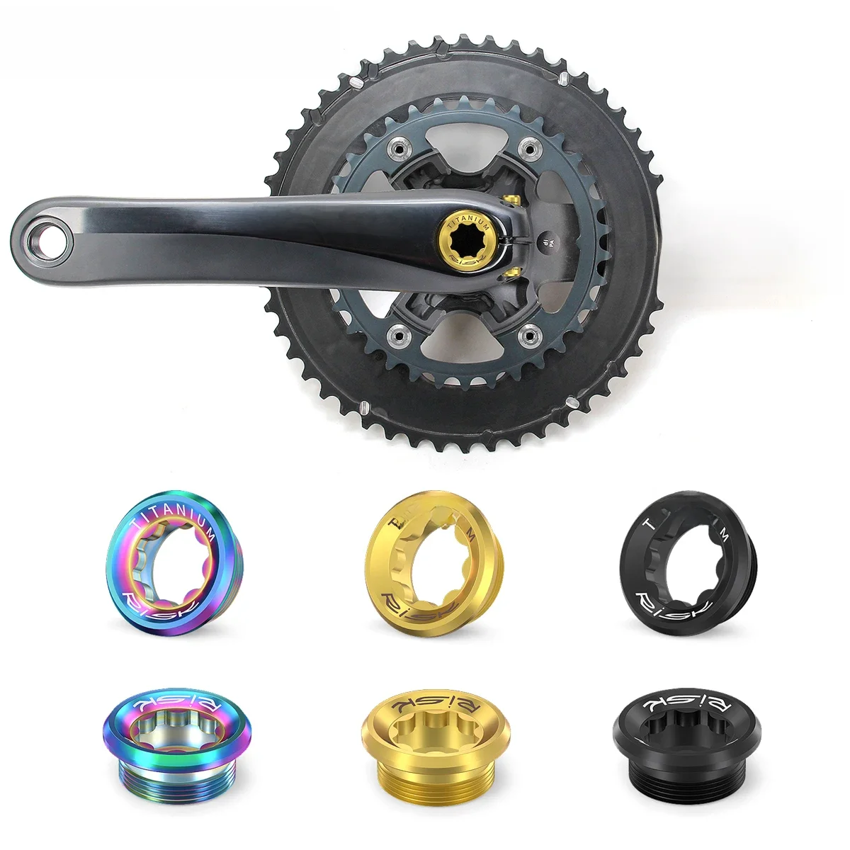 AliExpress 1PC RISK Bike M20 Crank Arm Cover Bolt Bicycle Crankset Cap Dust Cover Titanium Alloy M6x18mm Crank