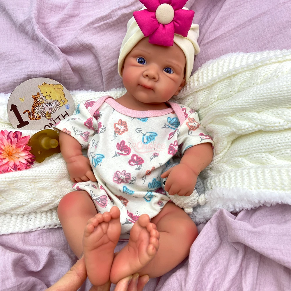 

Lifelike Full Silicone Reborn Doll 20“Handmade Skin Details Real Touch 1:1 Weight Can Makeup Washable Kids Toy Festival Gift