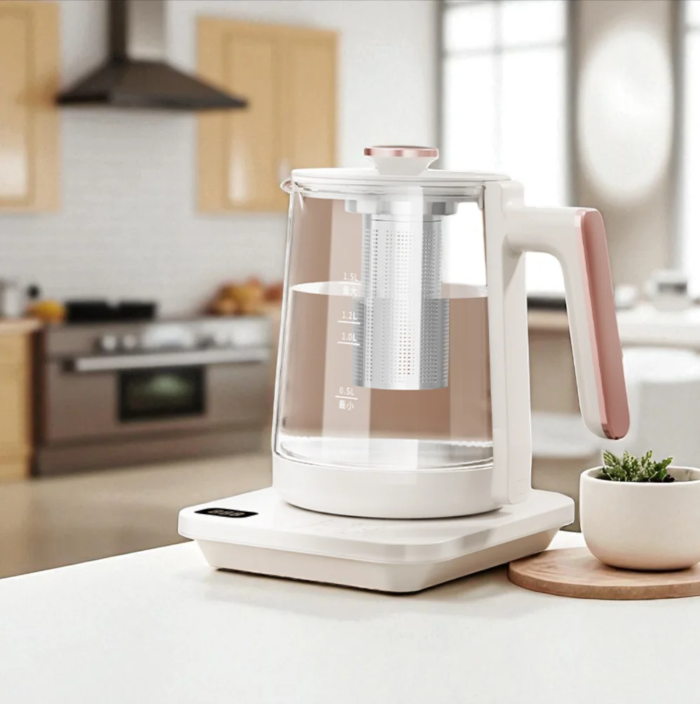 Babysmooth Hervidor inteligente de 1,5 L: control de temperatura, multifunción, jarra de vidrio, ebullición rápida y mantenimiento caliente