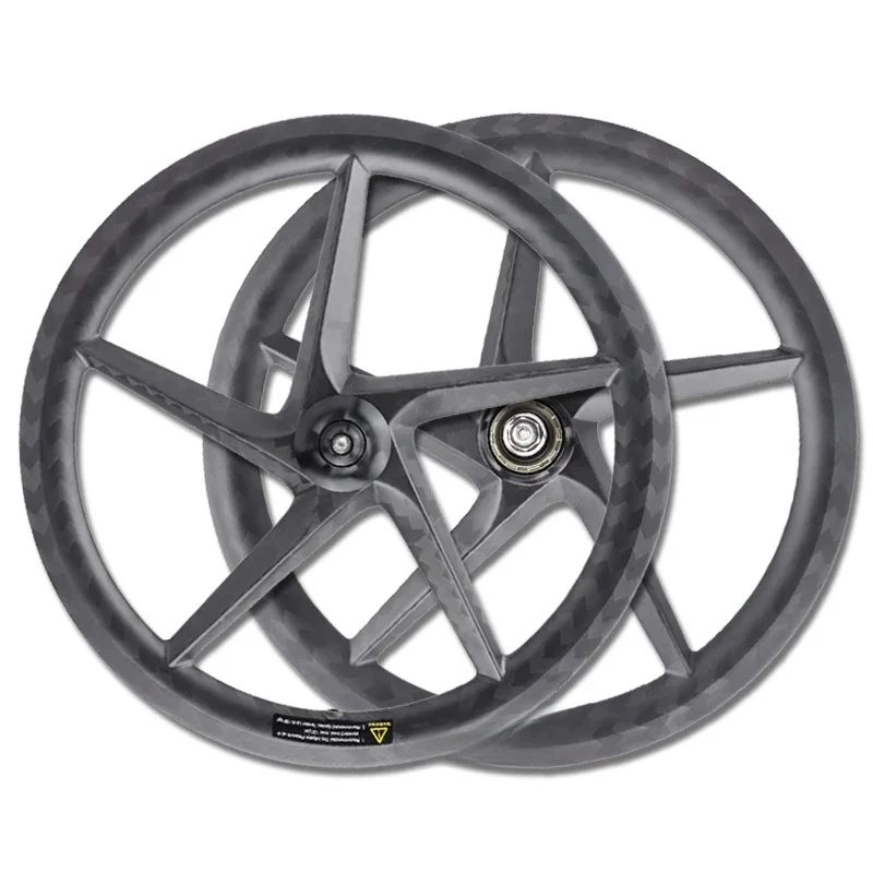 AliExpress 16 Inch Full Carbon 5 Spokes 3 7 8 9 10 11 Speed Rim / Disc Brake Wheels 16" 349 Five-spoke Carbon Wheelset for Folding Bikes