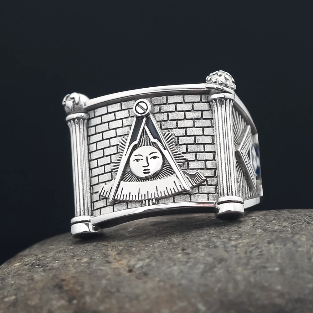 Imagem -02 - And Accepted Masons Ring 925 Sterling Silver Masonic Blue Lodge Mason