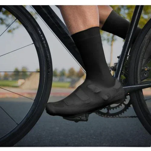 AliExpress Tall Silicone Shoe Cover with Snaps - Covers Road Cycling Shoes - Waterproof, Windproof Reusable