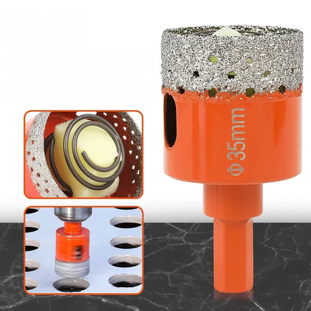 1 Pc 18-68 Mm Diamantgesoldeerde Kern Droge Boor Voor Porseleinen Tegels Marmer Glas Graniet Gat cup Saw Cutter Accessoires Snijden - afbeelding 2