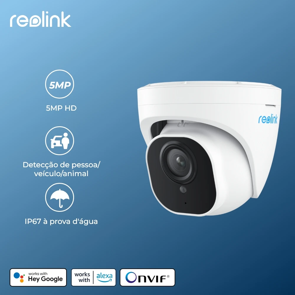 Reolink Smart Security Camera 5MP PoE Outdoor Infrared Night Vision IP Cam Person/Vehicle Detection Home Surveillance Camera