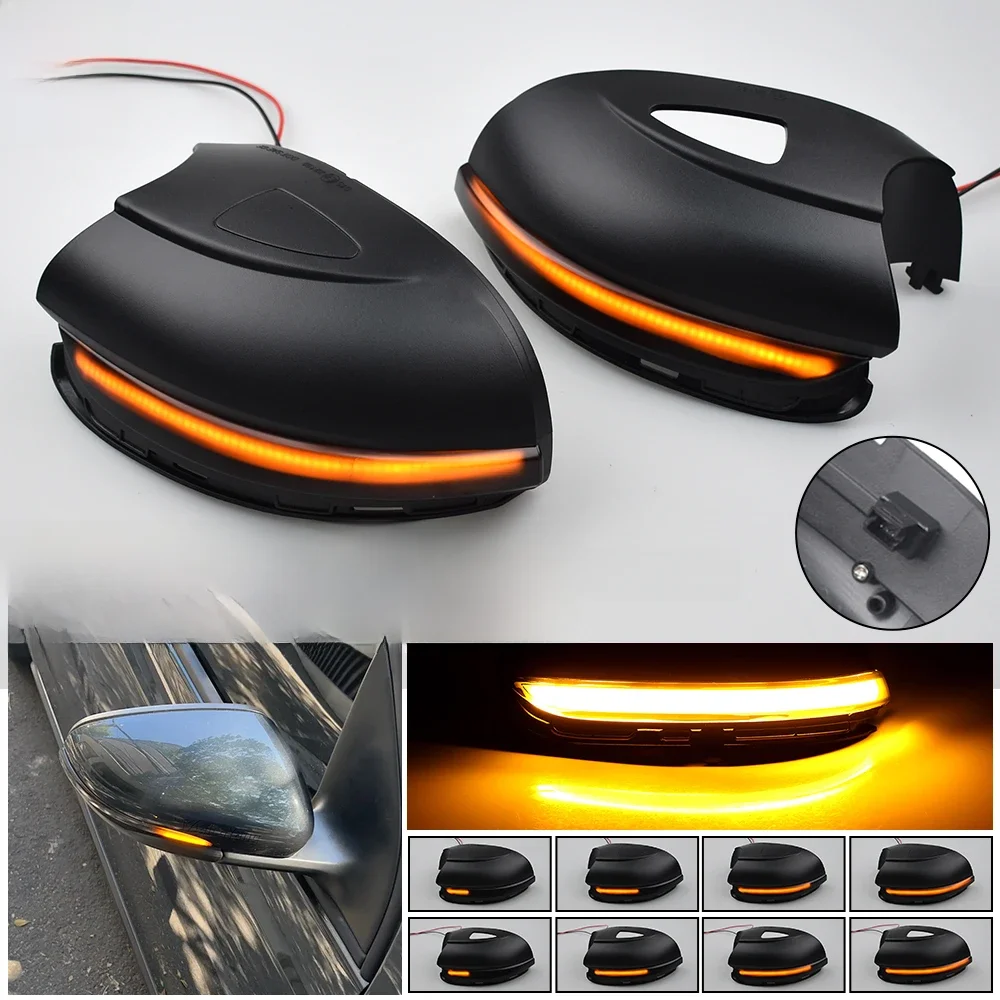 2szt Do Volkswagen VW Golf 6 MK6 GTI R32 08-14 2szt Samochodowy dynamiczny kierunkowskaz LED Lusterko wsteczne Kierunkowskaz migacza — zdjęcie 2