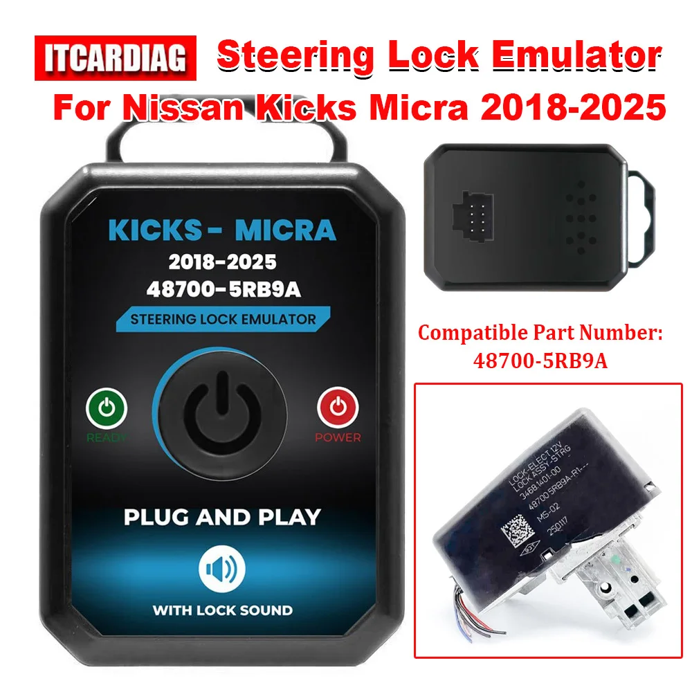 Steering Lock Emulator Simulator For Nissan Kicks Micra 2018-2025 Lock Sound No Programming Compatible Part Number 48700-5RB9A