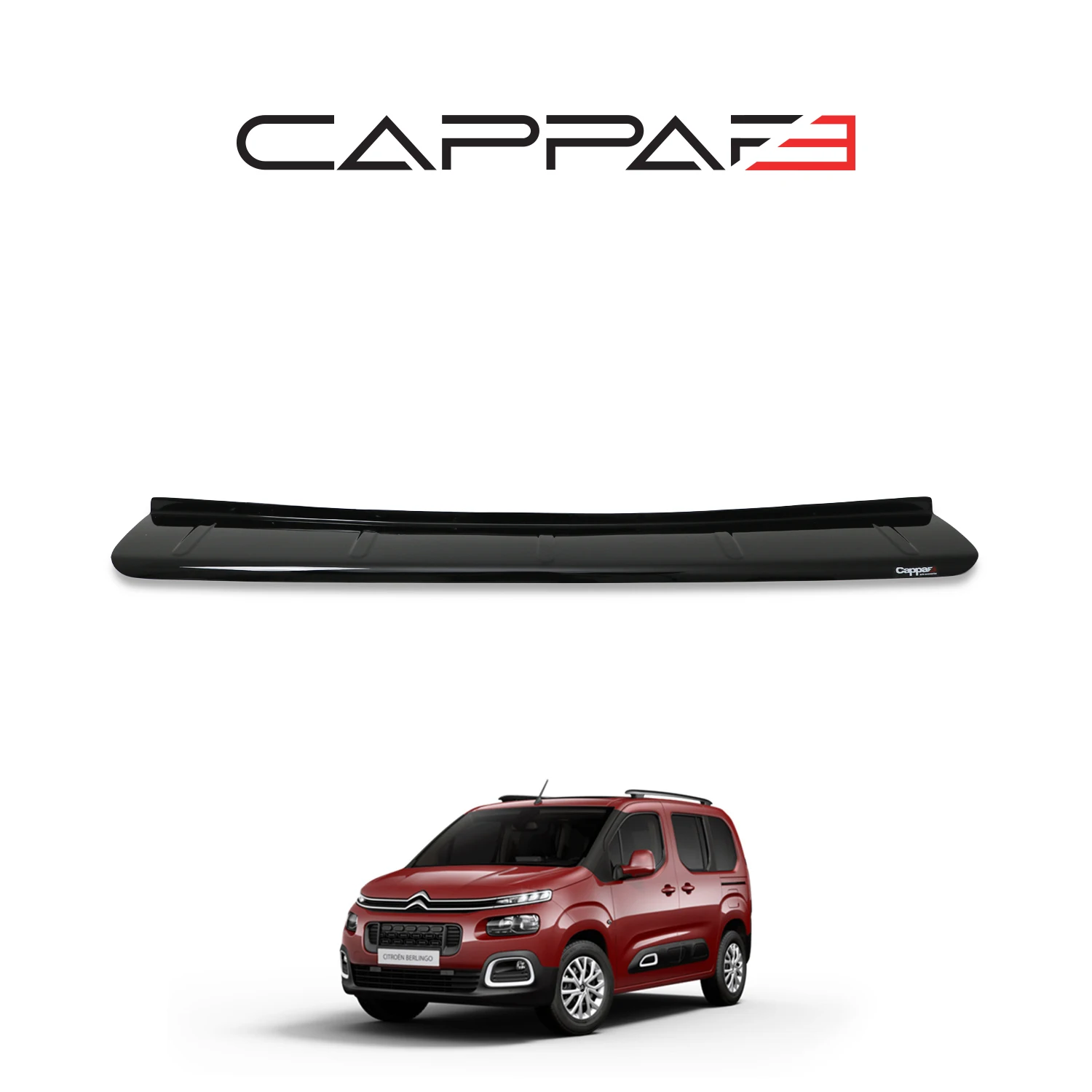 For Citroen Berlingo 2018 to 2024 Compatible Rear Bumper Sill Protection Piano Black -Diffuser Spoiler Front Lip Hood Tail Light