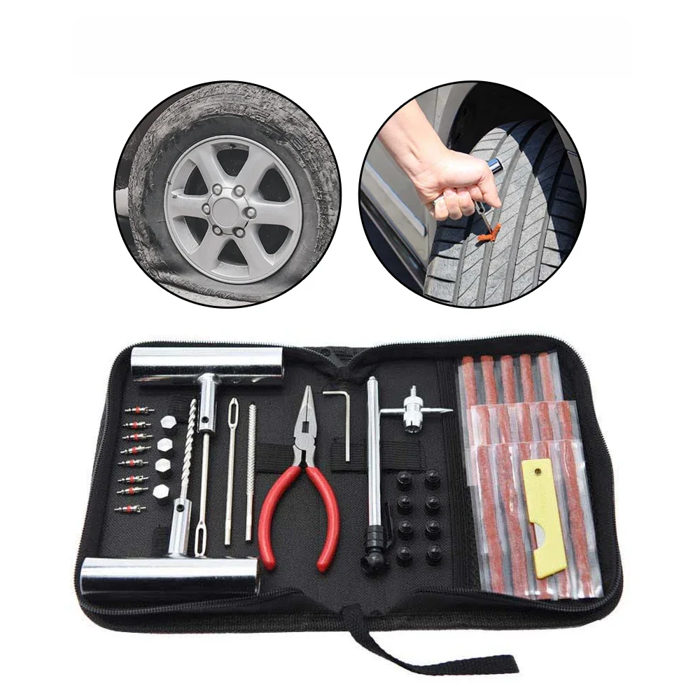 AliExpress Auto Bike Tire Repair Studding Tool Set Car Tire Repair Tool Motorcycle Car Accessories 45 PCS Tyre