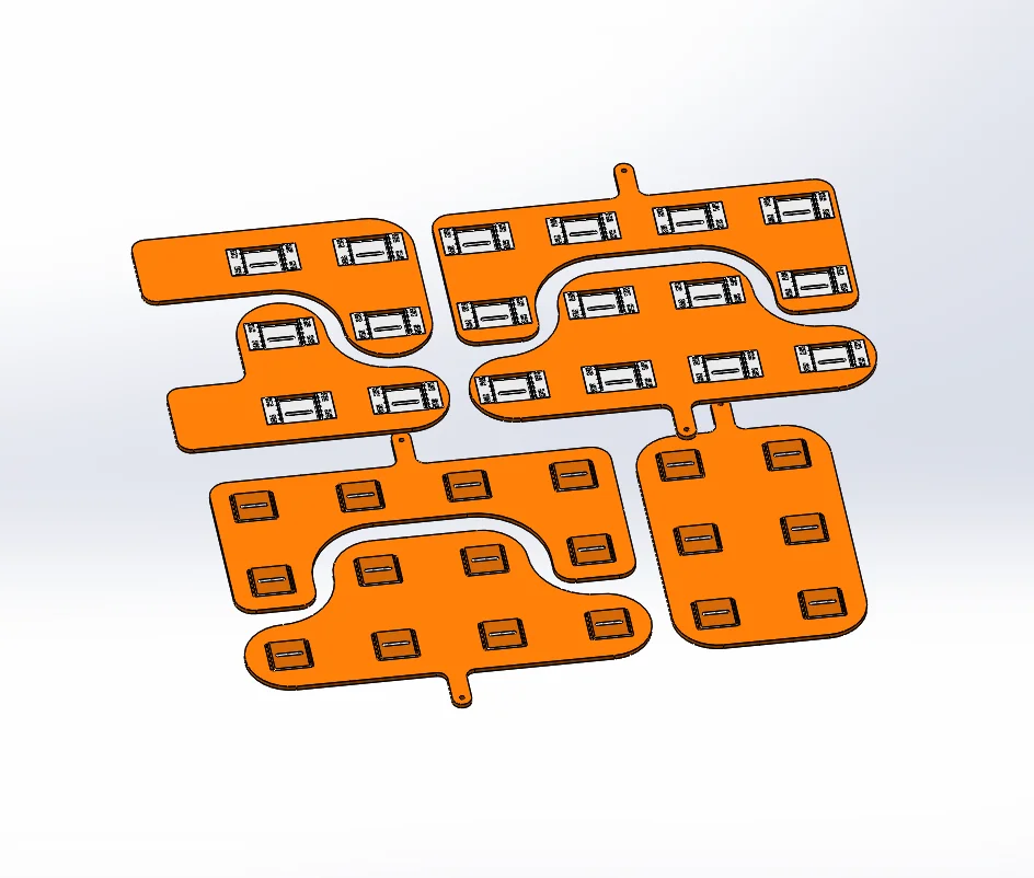 WELLGO 5SET Copper Plated Nickel Sheet Terminal Block Connector 21700 Battery Nickel-Plated 6S3P 22.2MM Spacing Copper Busbars
