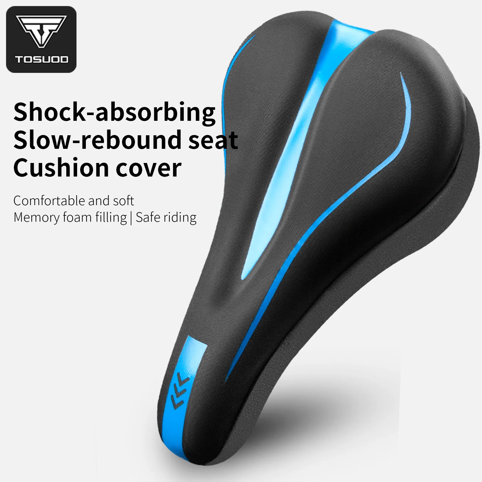 TOSUOD Bicycle Saddle Cover Thicken Comfortable Silicone PU Leather Mountain Road Bike Cycling Shockproof Pad Cushion Cover