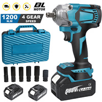 1200N.M Torque Brushless Electric Impact Wrench 1/2 inch Cordless Wrench Screwdriver Power Tool for Makita 18V Battery Pin