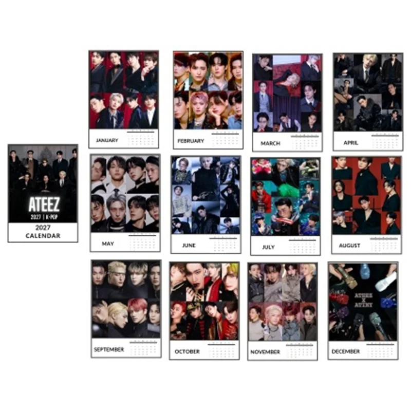 2027 Idol Boy ATEEZ Periphery New Style Desk Calendar Desktop Decoration San Seonghwa Yunho Yeosang Mingi Wooyoung Fans Gifts view 5