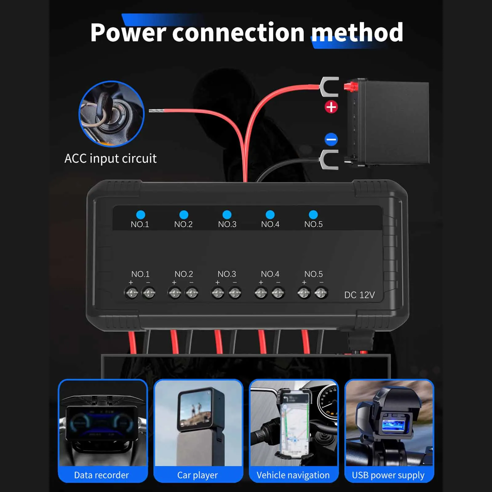 12V Universal Automotive  Fuse 4/5 Circuits Protection 20A with LED Indicators Efficient Wiring for Motorcycle Car Accessories view 3
