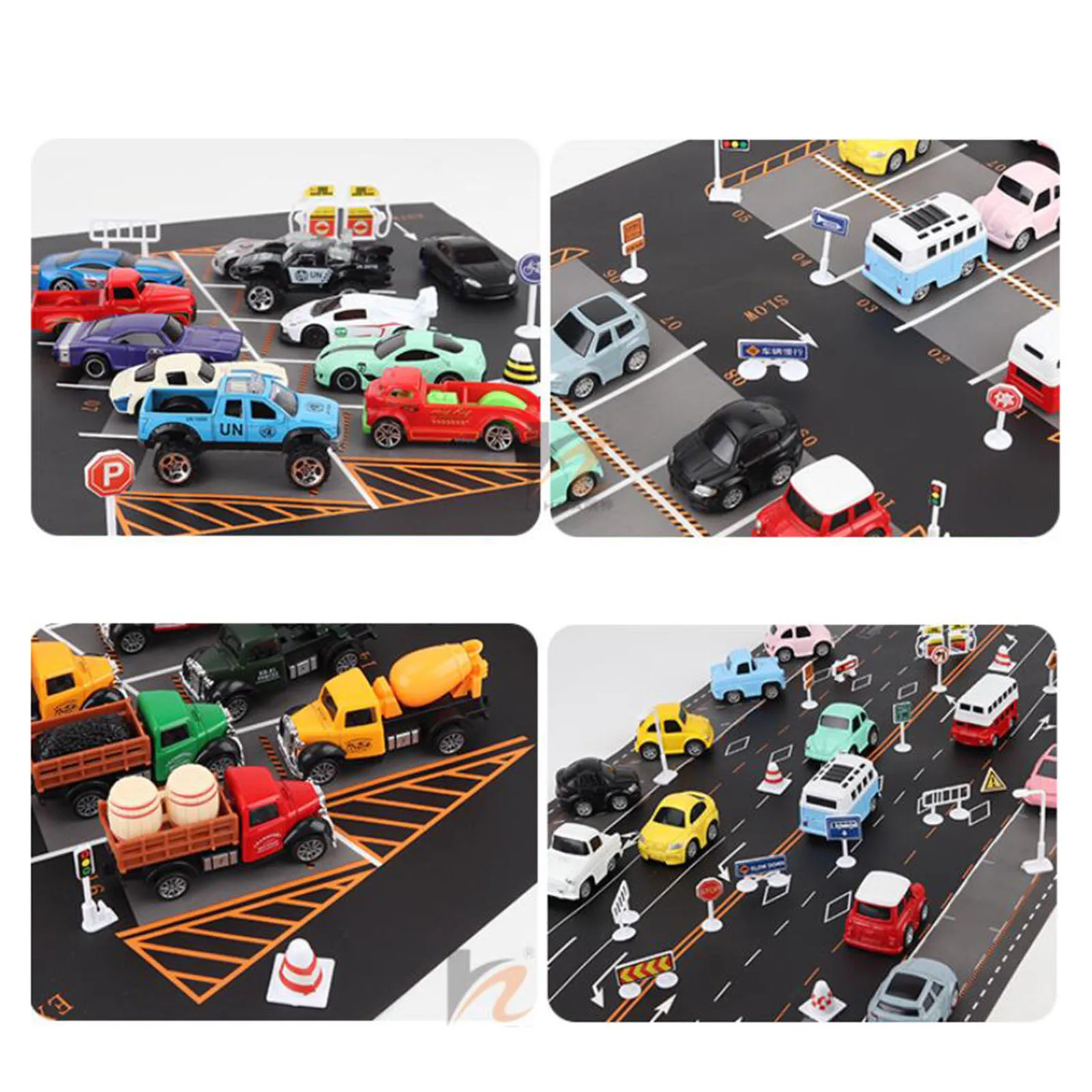 1/64 Parkeerplaats Muismat, Antislip Mini Diecast Garage Auto Scène Mat, oprolbare Desktop Speelkleed voor Model Voertuig Diorama