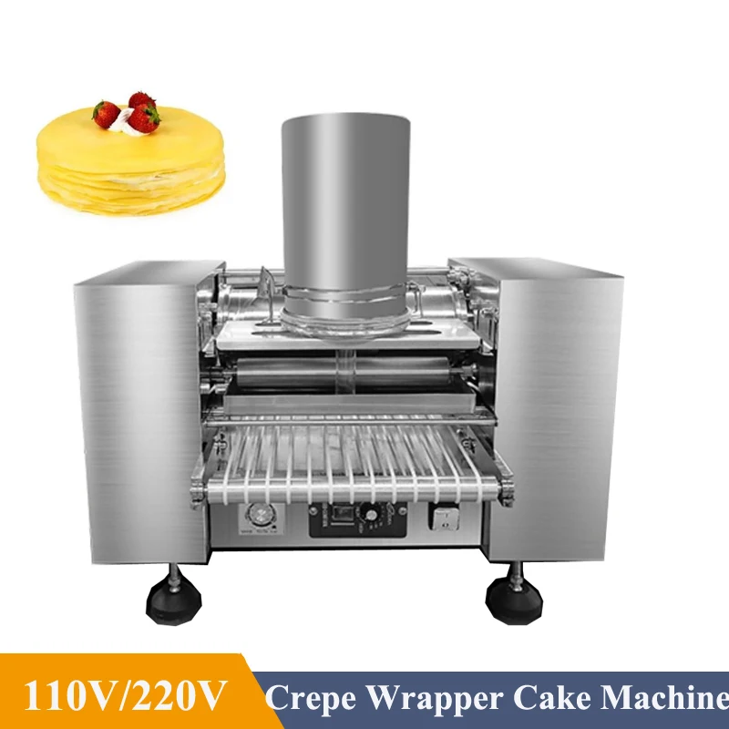 

110V/220V Commercial Automatic Mini Mille Crepe Wrapper Cake Machine Durian Thousand Layer Spring Roll Pancake Making Maker