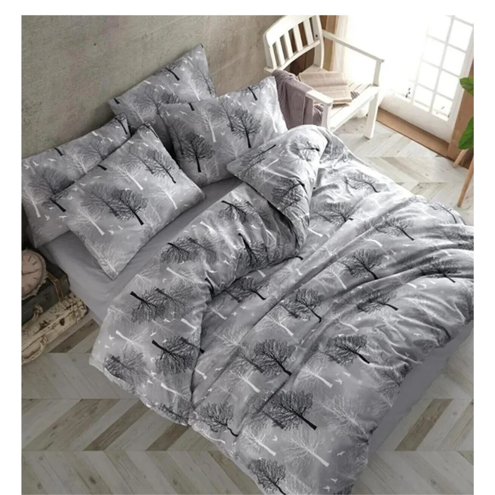 Gray Parkway Personality Duvet cover Double Tree Pattern Luxury Cotton Gift Dowry Cover Set - Set 2023