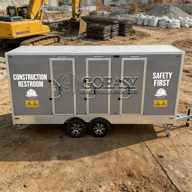 

Настраиваемый роскошный прицеп для туалета на открытом воздухе — изысканный мобильный туалет с душем и простой мобильностью