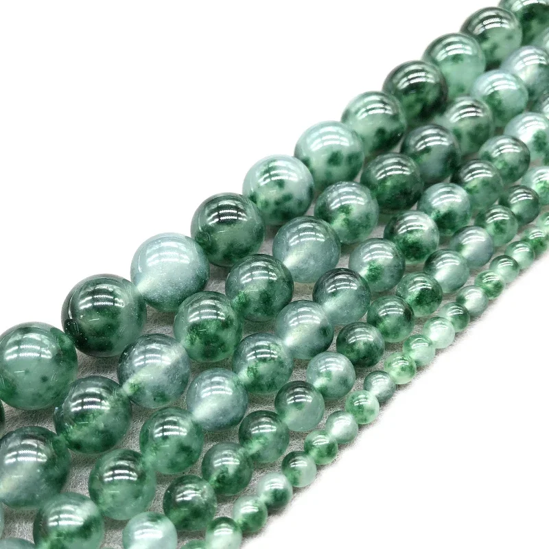 Naturalny kamień zielony chalcedon koraliki do tworzenia biżuterii zestaw do robienia bransoletek akcesoria naszyjnikowe 15 ''koraliki Strand 4/6/8/10/12mm — zdjęcie 2