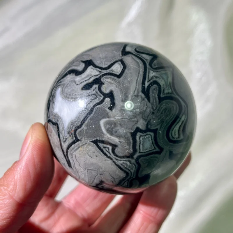 

Natural Picasso Jasper Sphere Crystal Abstract Art Stone Creativity Balance Healing Meditation Home Decor Gift