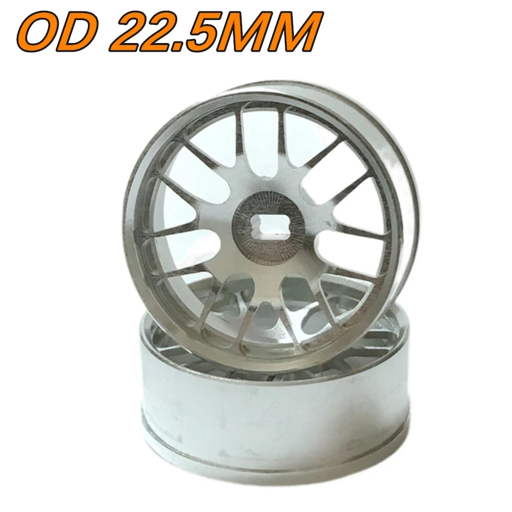 ZERO-Z Kyosho MINI-Z AWD WLtoys K969/K989 10-TEN Metal Wheel Silver (Diameter 22.5mm, 2PCS ) For Drift RC MA020/030 FWD