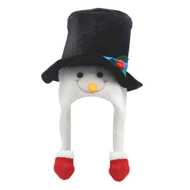 Pluszowy mroźny Unisex mężczyźni mikołajkowa czapka kobiety Snowman Christma Hat