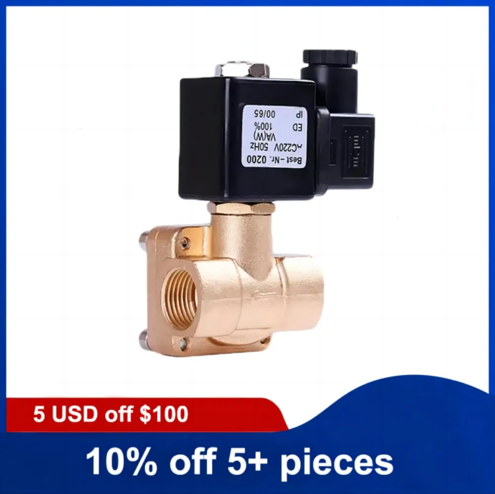 

1-1/4 '' нормально закрытый латунный электромагнитный клапан высокого давления пилотного действия 220 В 12 В 24 В электромагнитный клапан для воды