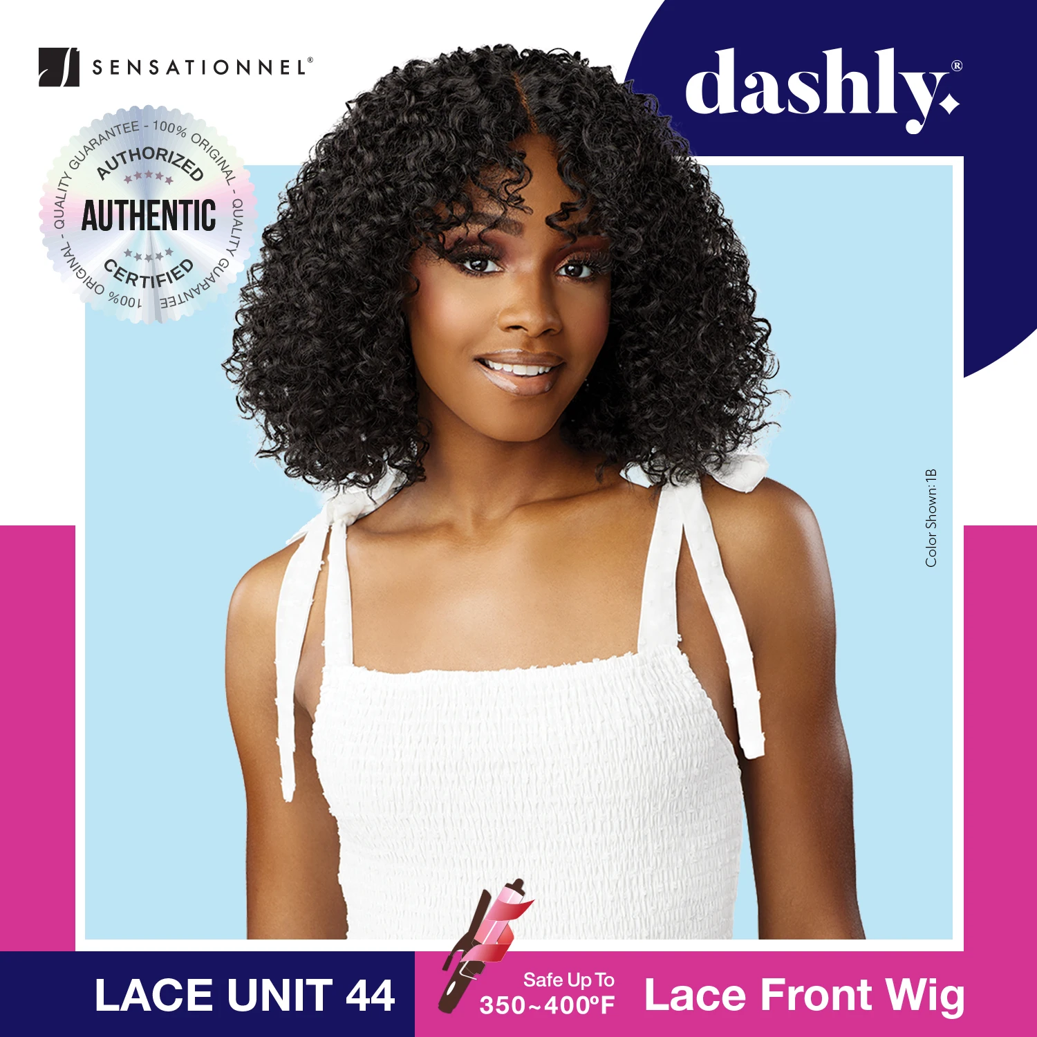 Sensationnel Dashly HD Lace Front Wig Lace Unit 44 - Short, Soft HD Lace, Easy Install, Perfect for Daily Wear