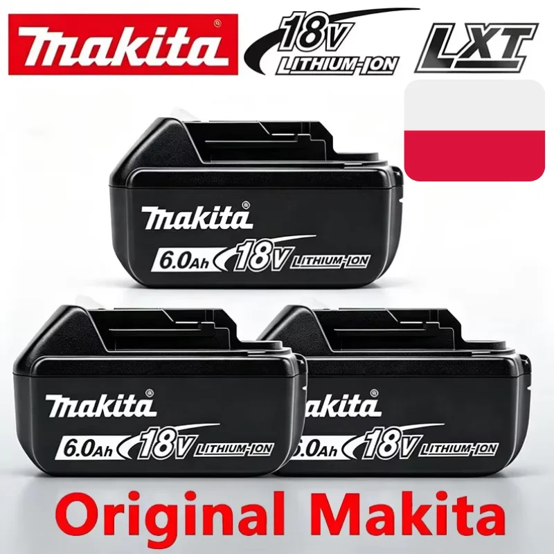 Batteria originale Makita da 18 V, batteria ricaricabile con display a LED per utensili Makita della serie LXT, batteria e caricabatterie per utensili elettrici.