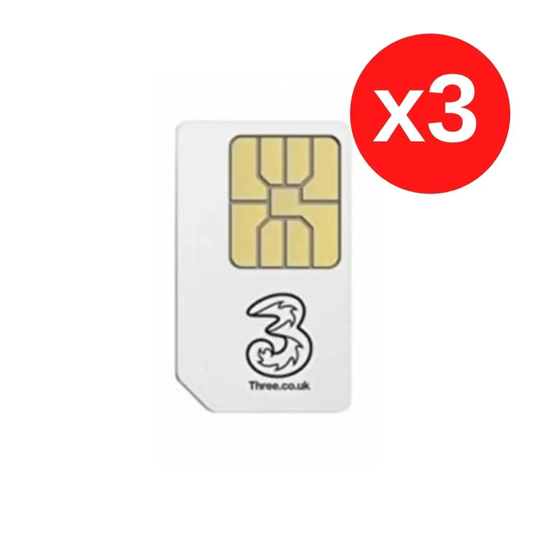 UK Sim Card England Sim X 3 Pieces Three SIM Card Use in 71 Destinations Including Europe, South America and Israel