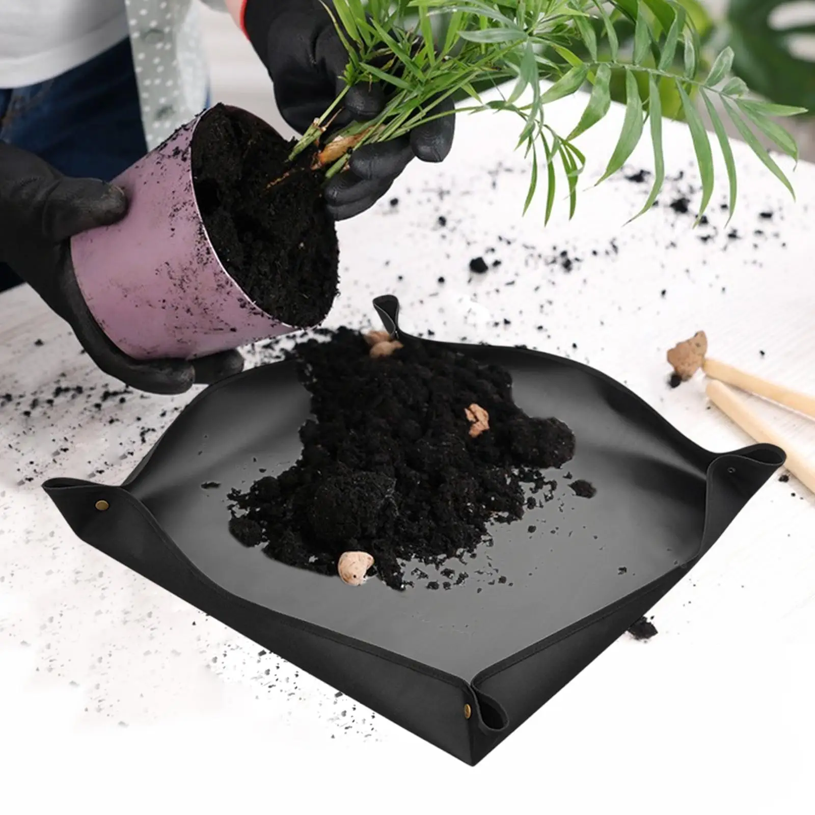 Waterproof Foldable Plant Repotting Mat Garden Potting Pad for Flowerpot Transplanting Mixing Soil Plant Pruning Garden Tool