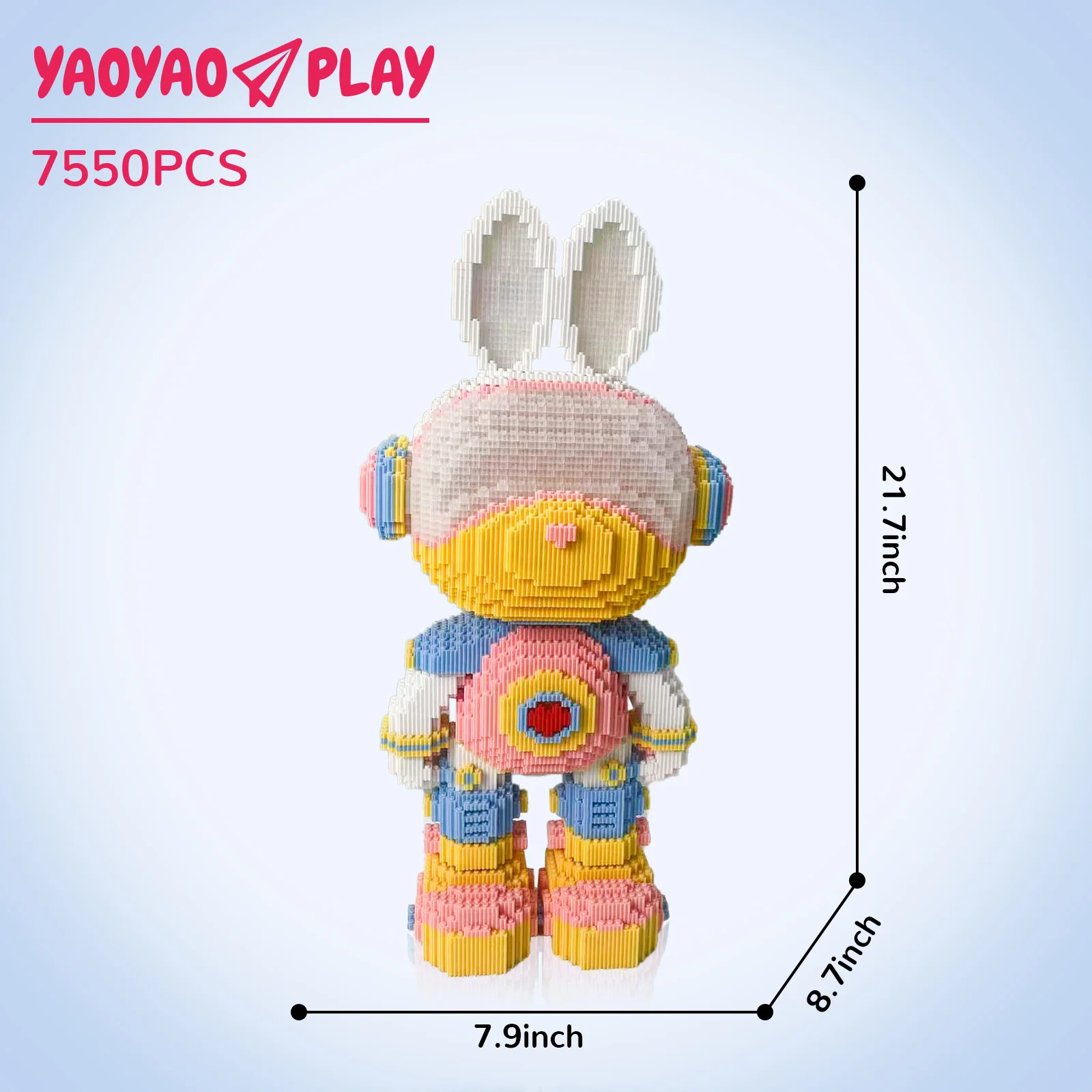 Króliczek Galaxy Girl, klocki Yaoyaoplay, prezent urodzinowy, edukacyjny, dekoracja dla chłopców i dziewcząt, fajny zestaw klocków z króliczkiem