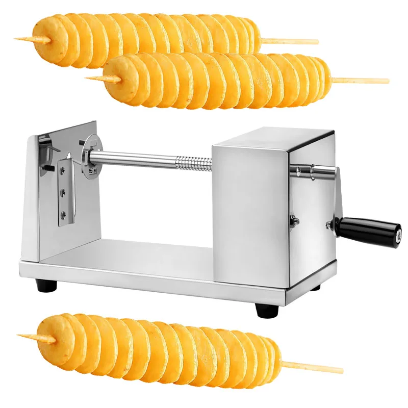 Stainless Steel Tornado Potato Cutter Manual Spiral Potato Slicer for Homemade Potato Twisters