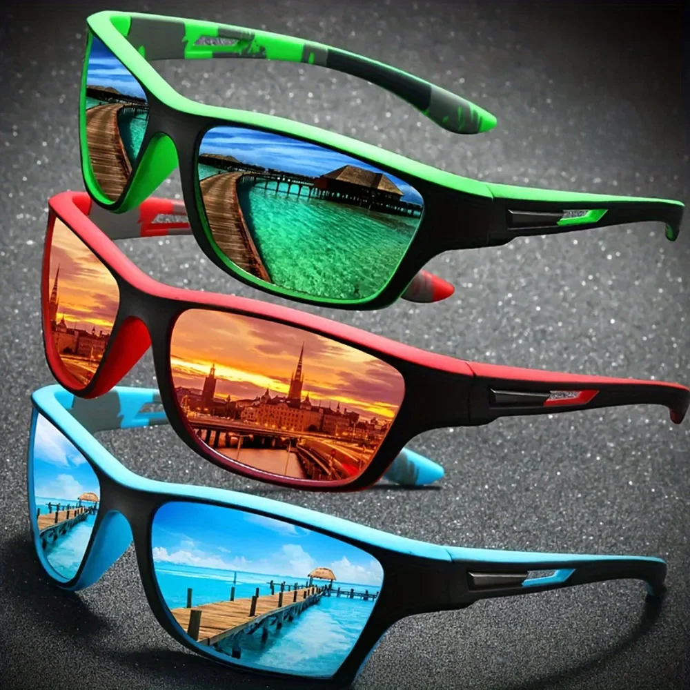 AliExpress 3Pairs New Cycling Sunglasses Outdoor Sports Glasses Fashionable Windproof Dustproof Colored Driving Glasses