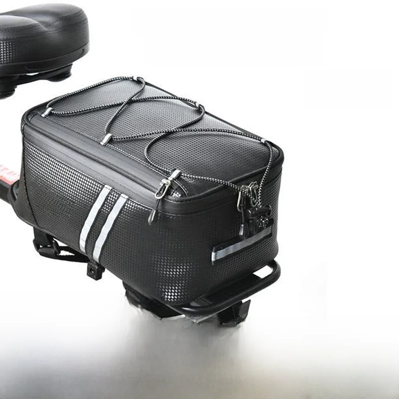 AliExpress 8L Motorcycles Bag Trunk Bag PU Waterproof Bicycle Trunk Bag Cycling Rack Pack Bike Rear Bag Frame