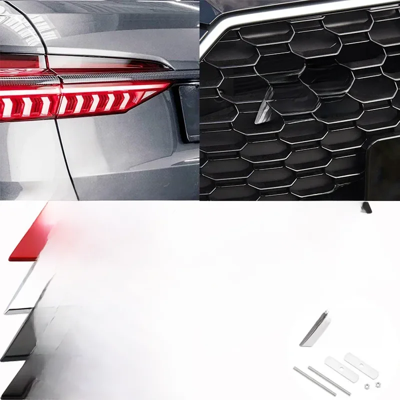 Badge de garde-boue latéral de calandre avant en métal 3D, emblème de coffre arrière, autocollant de voiture pour VW Audi A3 A4 A5 A6 A7 A8 Q3 Q5 Q7 TT RS