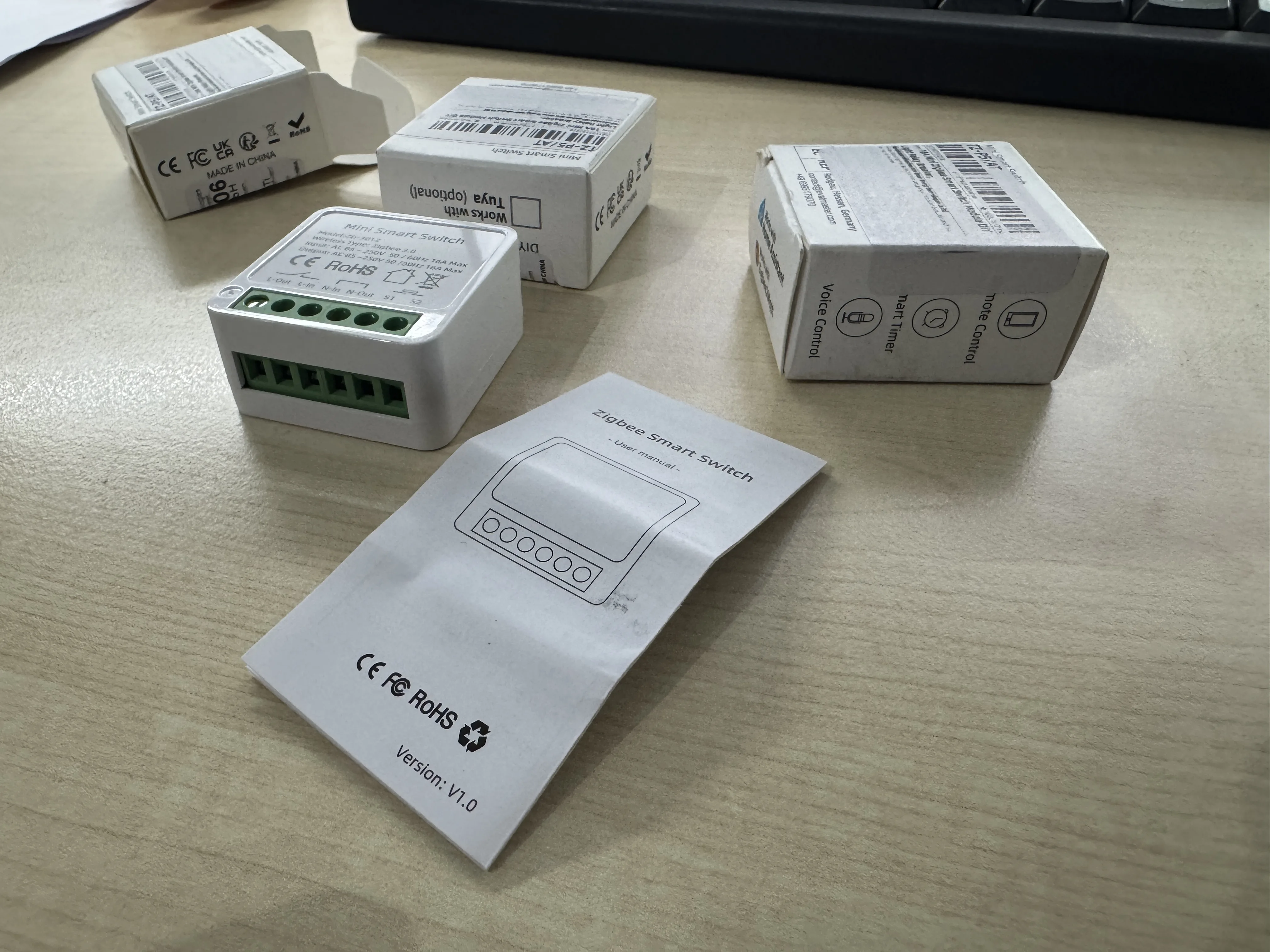 16A Mini ZigBee Smart Switch Module DIY Light Relay Breaker Intelligent Life App Control,Home Automation Works with Alexa Google photo review