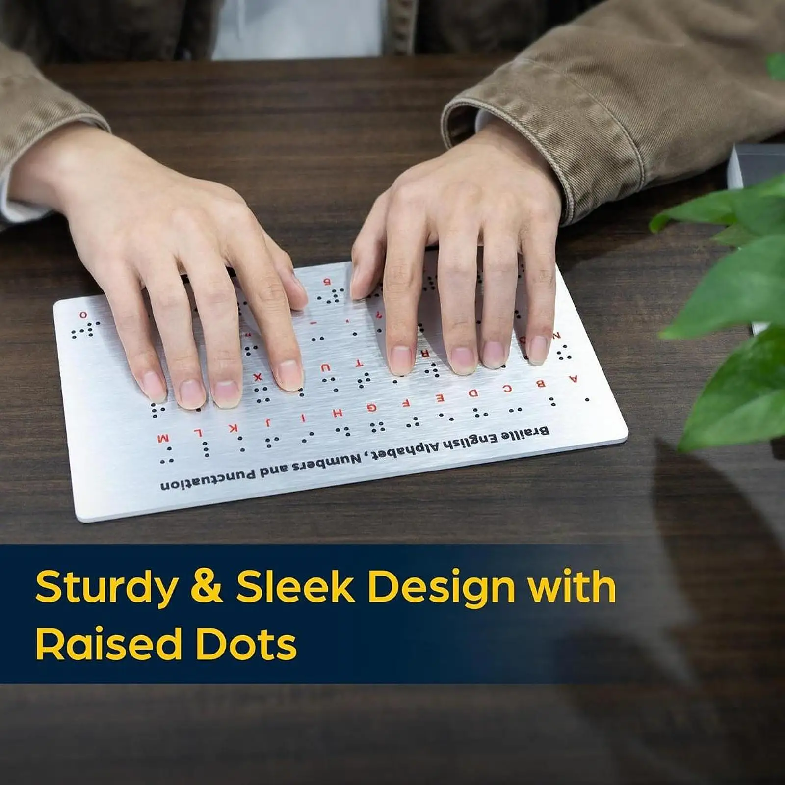 Tablica Braille'a z wypukłymi znakami, lekka, przenośna, z cyframi, narzędzie edukacyjne, tablica Braille'a dla niepełnosprawnych uczniów i dorosłych.