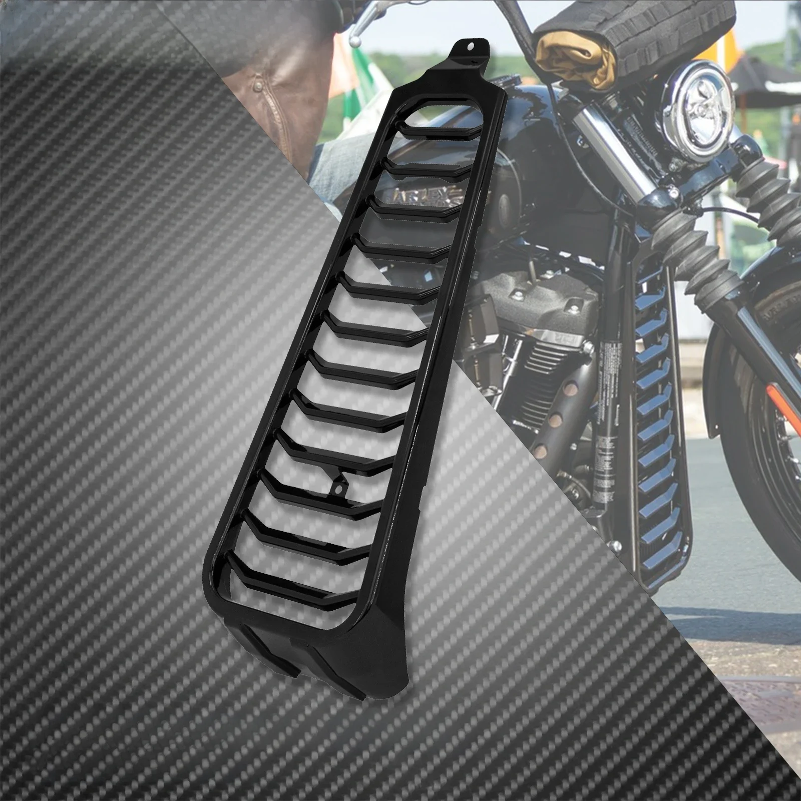 Przedni spoiler motocyklowy Osłona ramy Czarny błyszczący Do Harley Softail Breakout Fat Bob FXBR FXBRS 2018-2020 2021 2022 — zdjęcie 2
