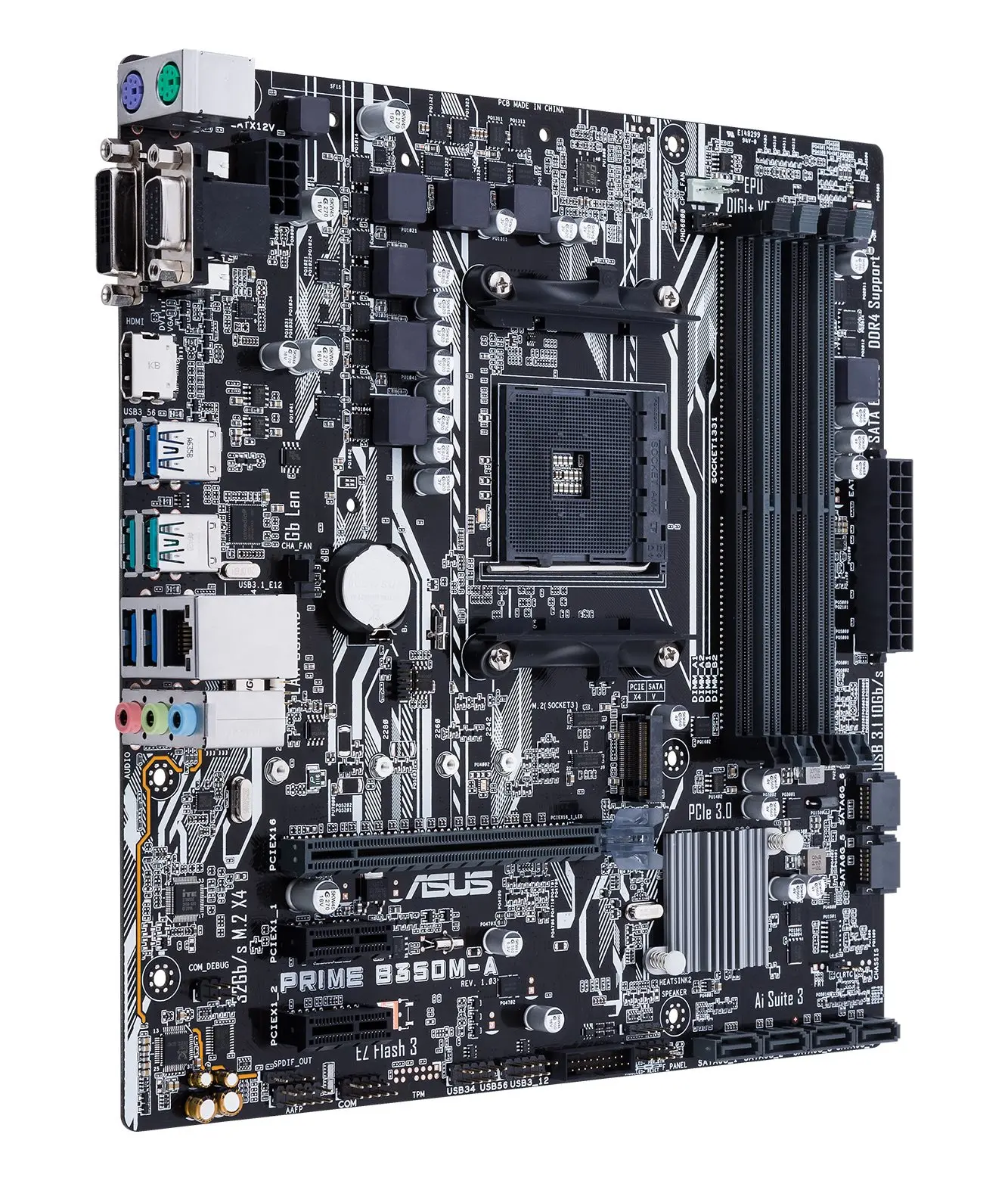 Imagem -03 - Asrock-placa-mãe A320 m B350m-a Am4 Suporta Ryzen 5600 3300x3400g 3600x2200g Cpu rx 580 Ddr4 Micro Atx