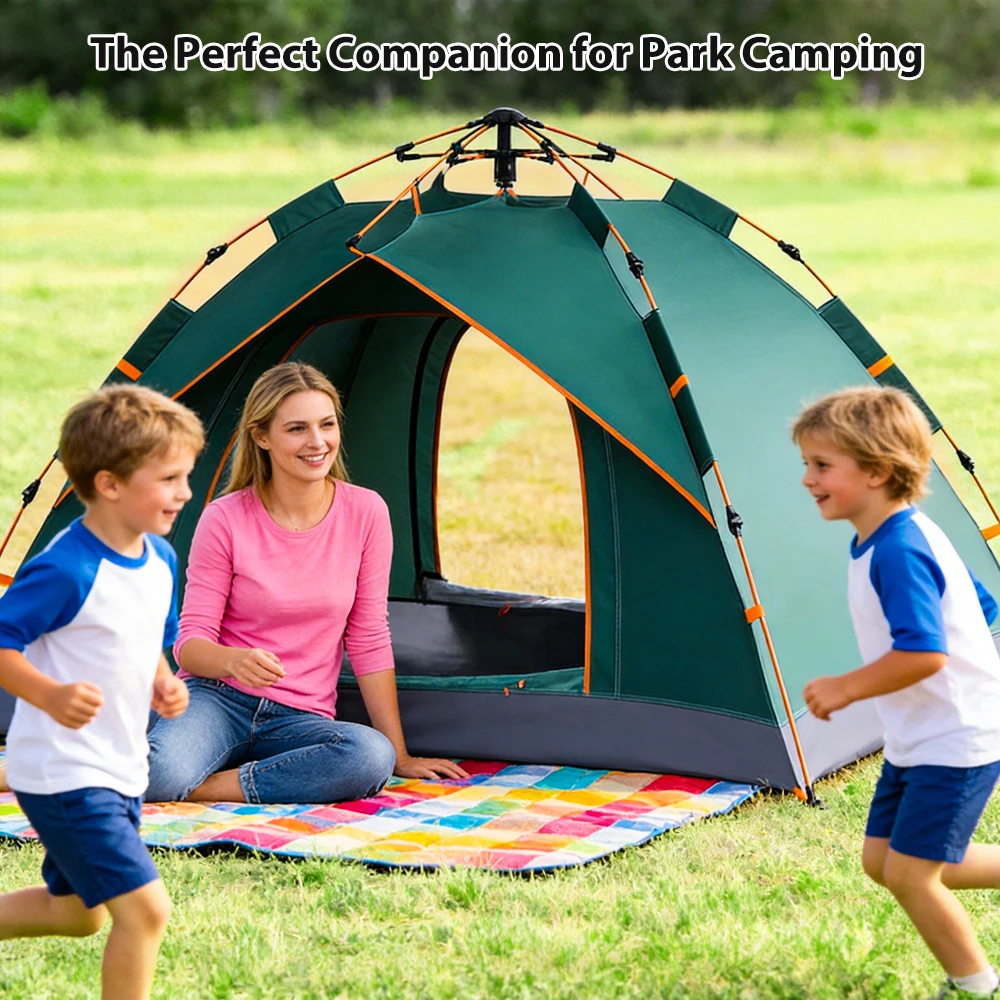 Tente automatique à ouverture rapide, verte, pour le camping en plein air, 2 personnes, tente imperméable, équipement de randonnée