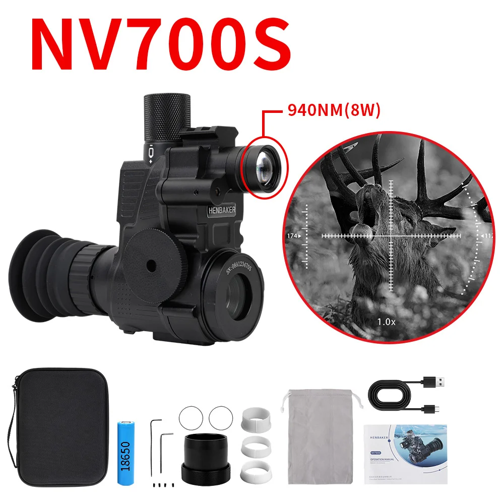 Henbaker NV710S 940nm Digital Hunting Night Vision Scope Camera kit with Wifi APP NV Rifle Scope Cam Hunting Night Vision Sights