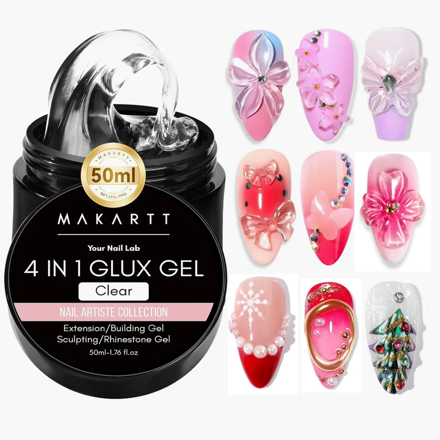 

Твердый гель для наращивания, Нелипкий белый гель для моделирования ногтей Makartt, 3D-гель для дизайна ногтей, моделирование, твердое наращивание ногтей