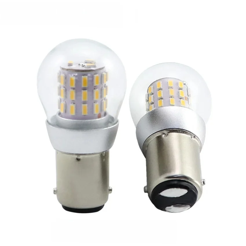 2 szt. Żarówki LED S25 P21W BA15S BA15D 12-24V Światło Nawigacyjne BAY15D Lampa Parkingowa Zasilanie — 2