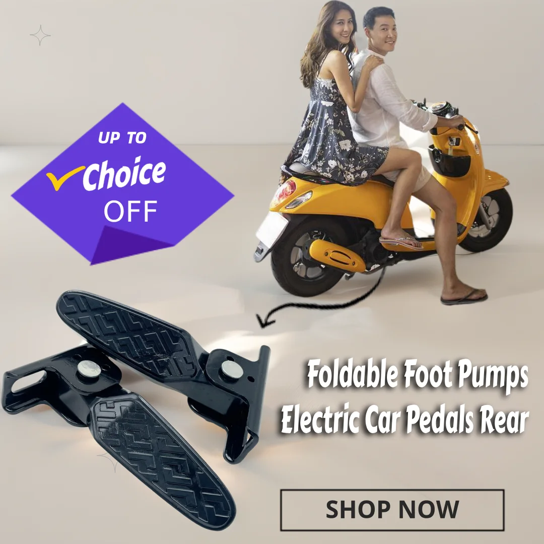 Foldable Electric Car Pedals Rear Foot Pumps Motorcycle Seat Cushion Accessories Modified Vehicle Foot Pedals After Seat