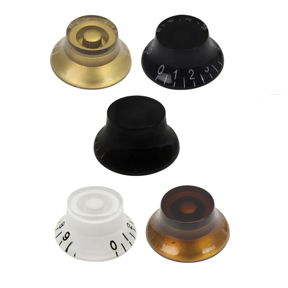 FLEOR 4 STUKS LP Gitaar Knoppen Hoge Hoed Stijl Tone Volume Snelheidsregeling Knoppen Caps 6mm Voor Elektrische Gitaar - afbeelding 2