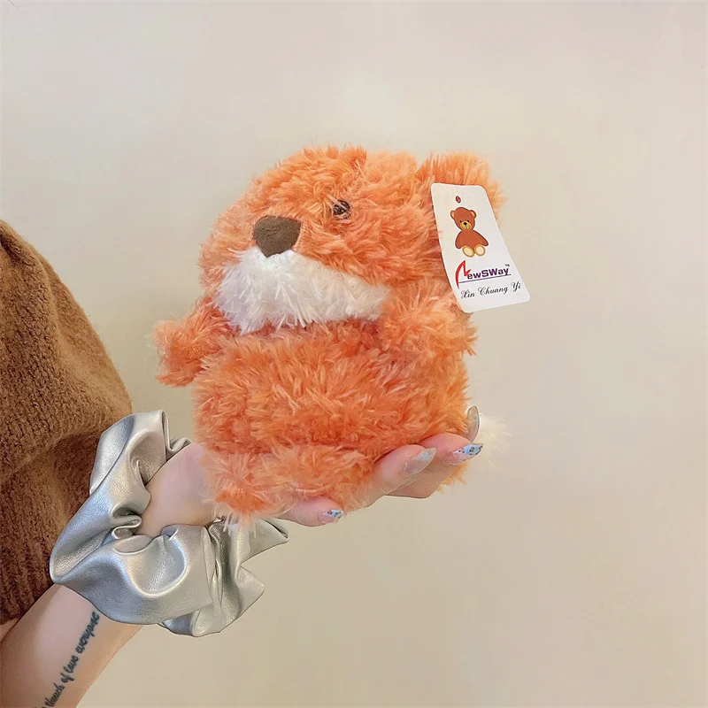 Cute Fluffy Fox Earphone Case for Apple AirPods 4, 3, 2, 1, Airpods Pro 2, Winter Plush Cartoon Christmas Gift