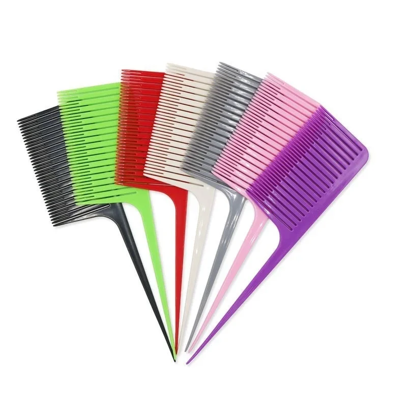 Peigne de teinture pour cheveux à queue pointue, antistatique, haute température, transfrontalier, lisse, grande tête d'huile, multi-